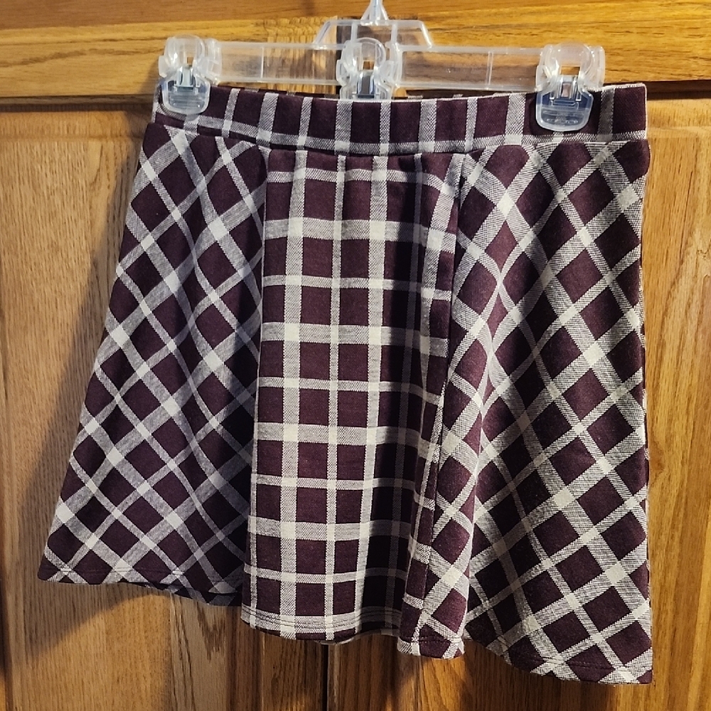 Y2K Love on a Hanger Plaid Skater Skirt - Brown and Cream